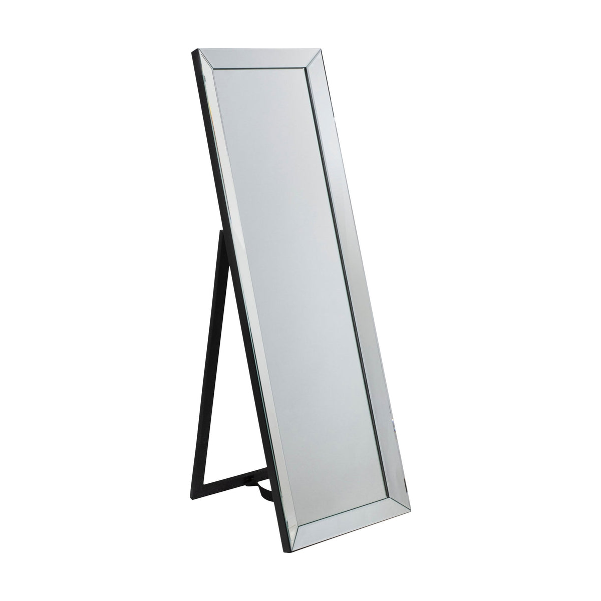Hermitage Silver and Matt Black Full Length Cheval Mirror