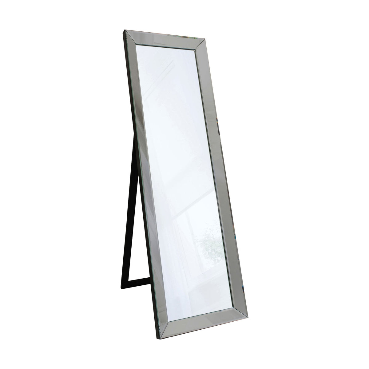 Hermitage Grey and Matt Black Full Length Cheval Mirror