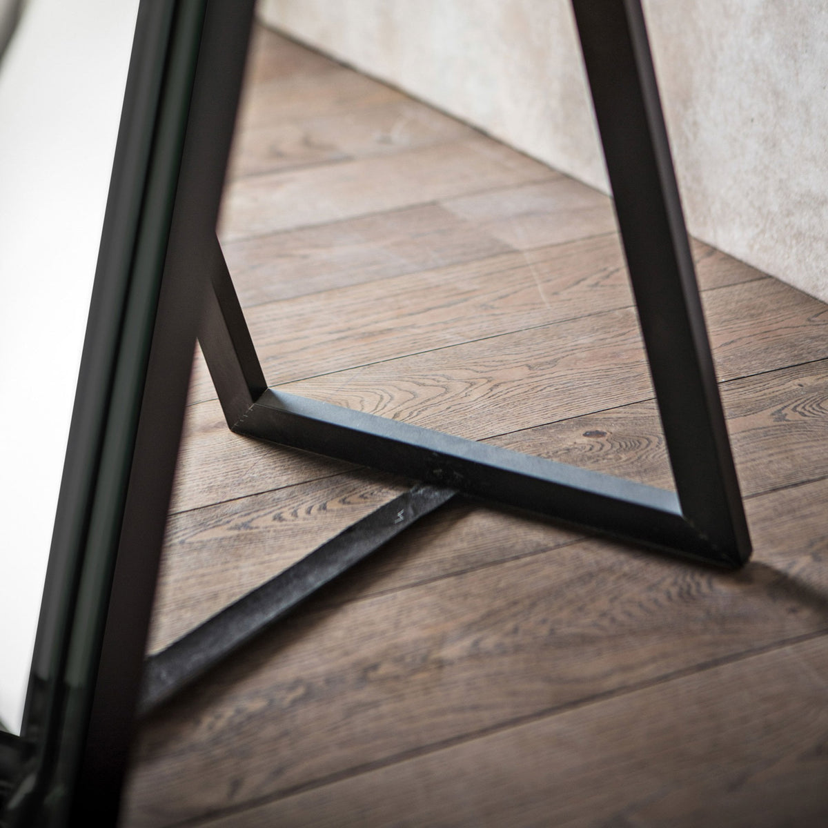 Hermitage Black and Matt Black Full Length Cheval Mirror