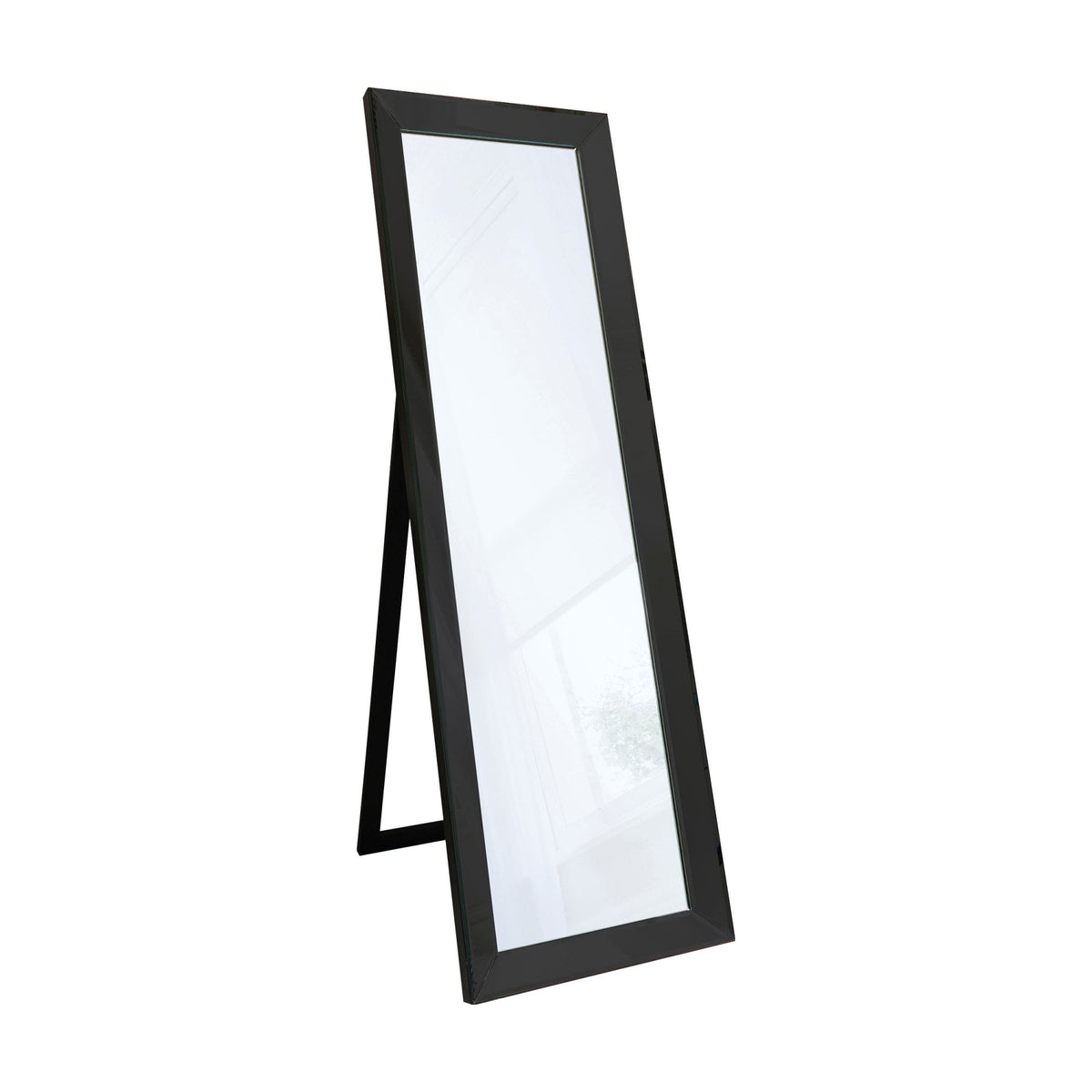 Hermitage Black and Matt Black Full Length Cheval Mirror