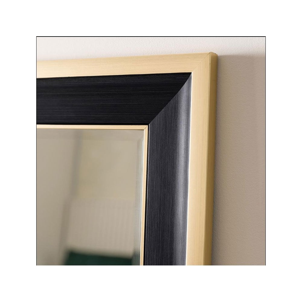 Compton Matt Black with Gold Detail Leaner Mirror