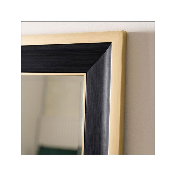 Compton Matt Black with Gold Detail Leaner Mirror