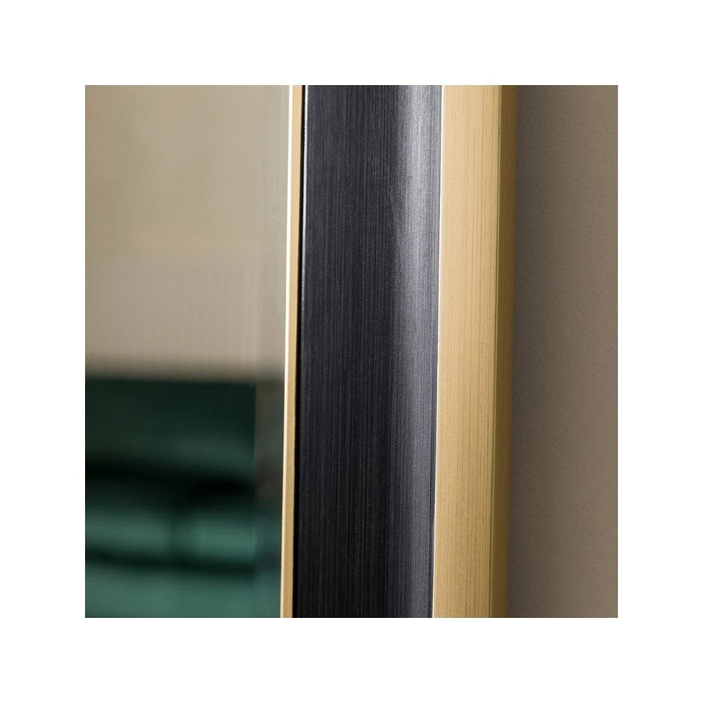 Compton Matt Black with Gold Detail Leaner Mirror