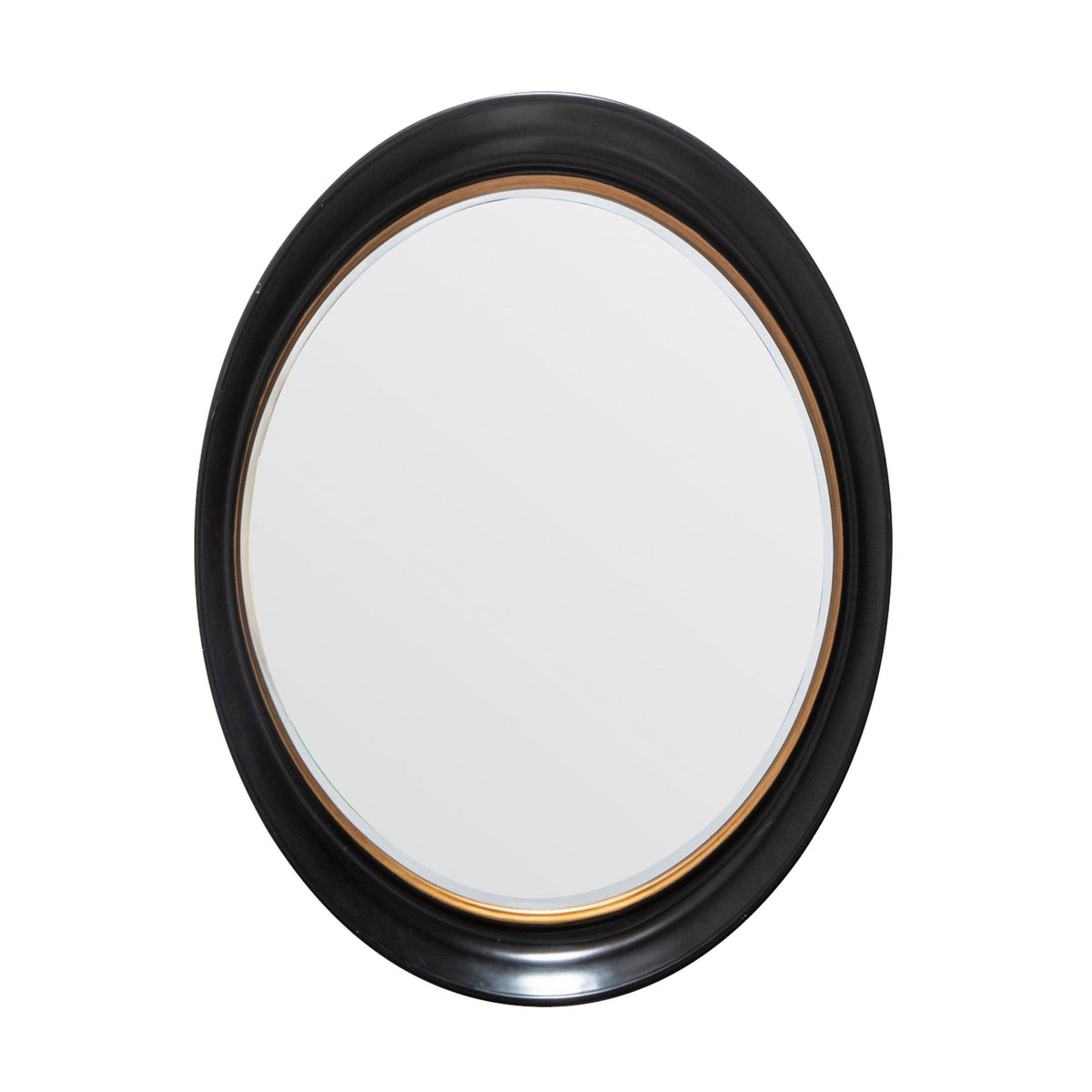 Fawley Black with Gold Inlay Oval Wall Mirror