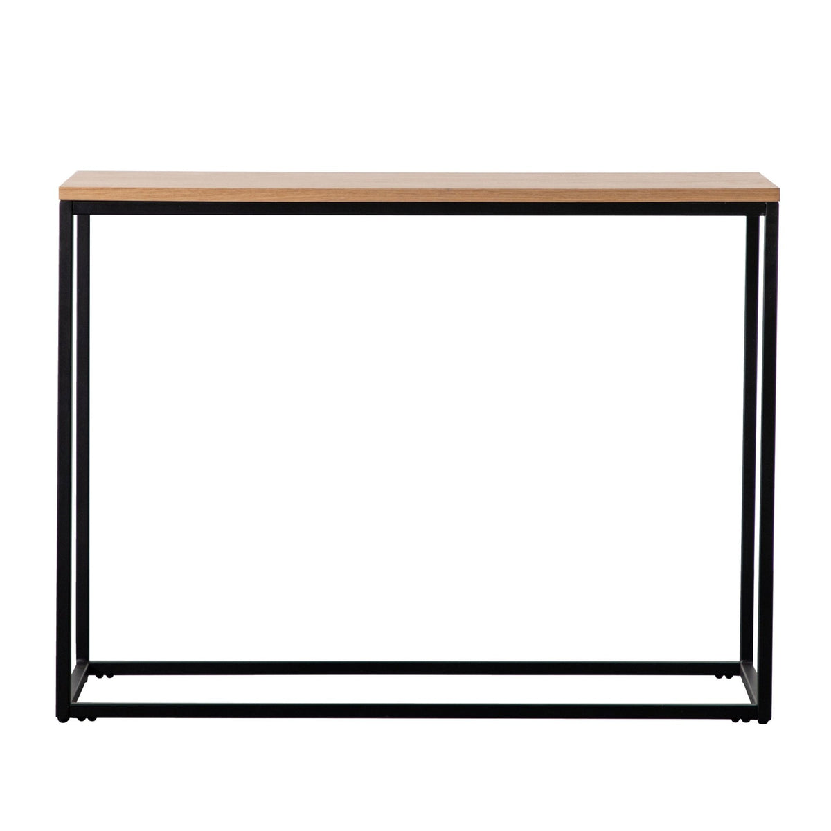 Shefford Natural Oak Vaneer and Matt Black Console Table