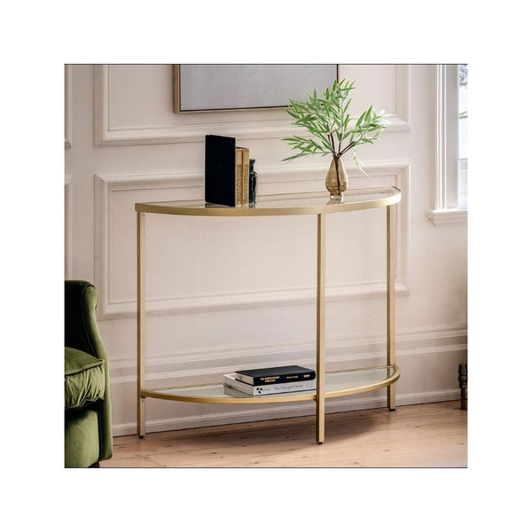 Ruscombe Champagne Gold Demi Lune Console Table