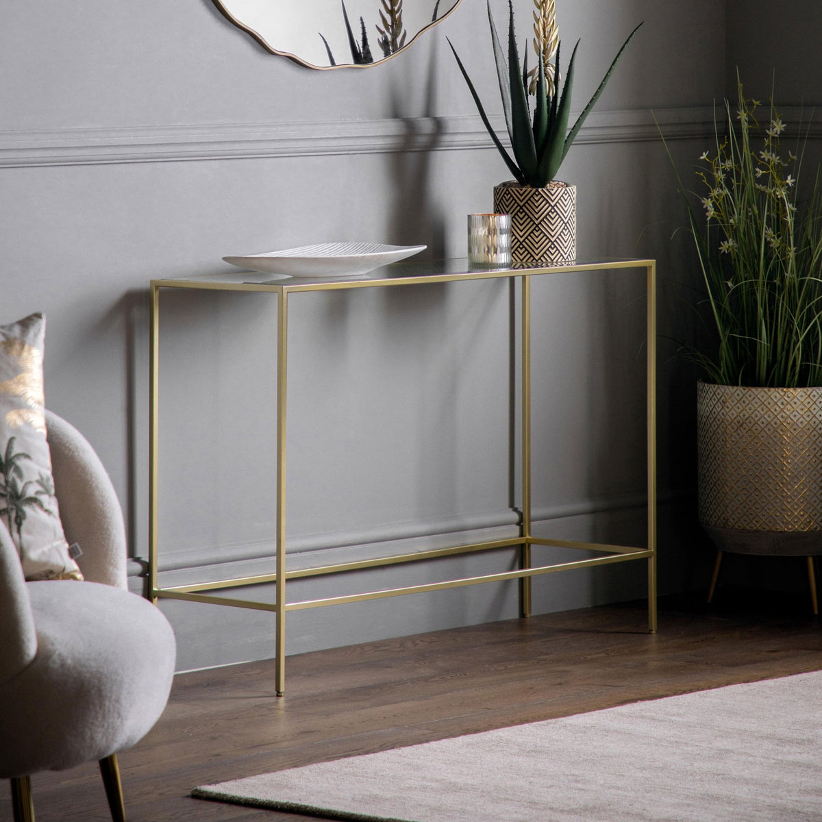 Remenham Champagne Gold Console Table