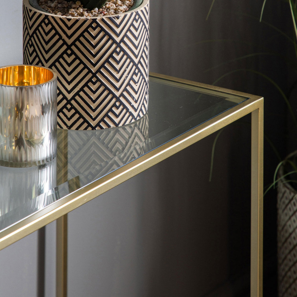 Remenham Champagne Gold Console Table