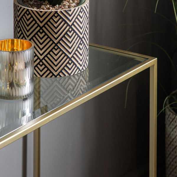 Remenham Champagne Gold Console Table