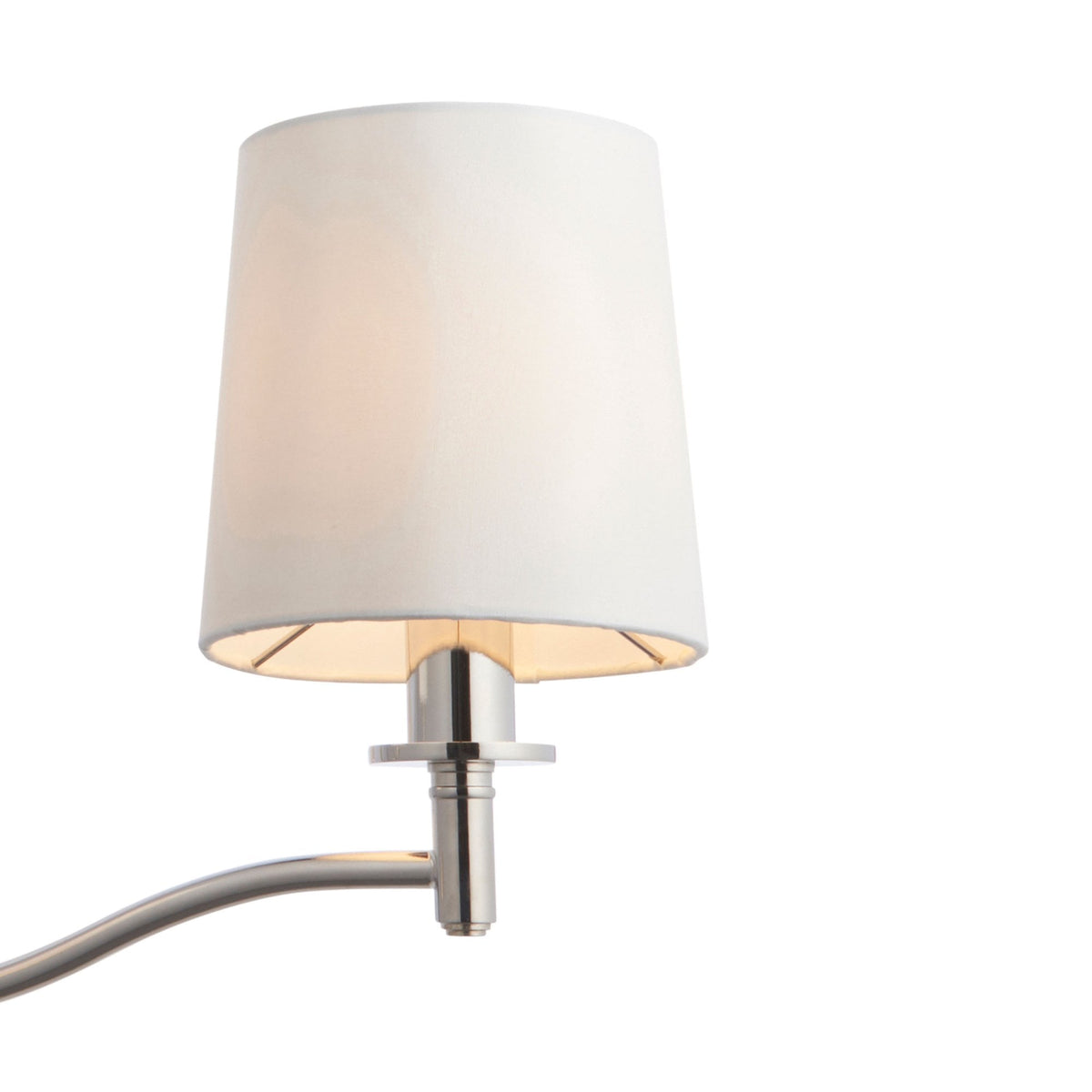 Ortona 3 Arm Pendant in Bright Nickel With White Shades