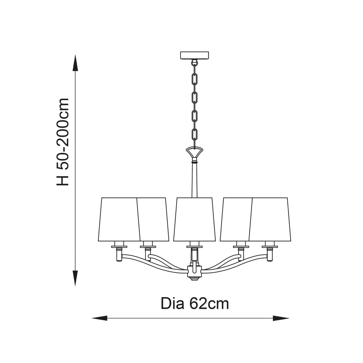 Ortona 3 Arm Pendant in Bright Nickel With White Shades