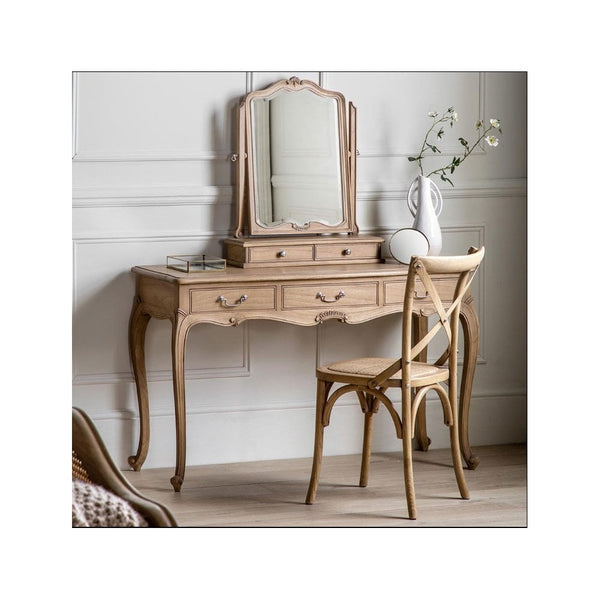 Curridge Adjustable Wooden Table Top Mirror with Twin Draws