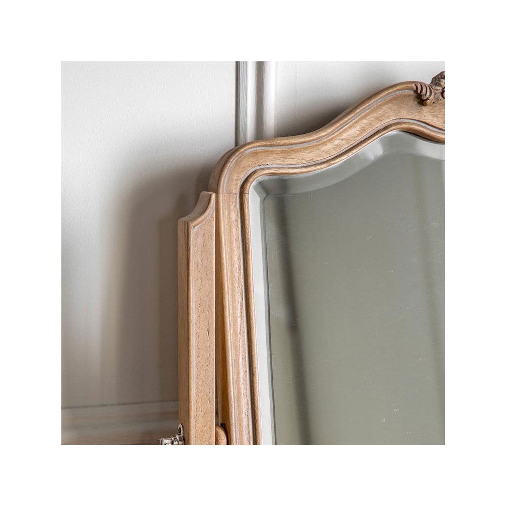 Curridge Adjustable Wooden Table Top Mirror with Twin Draws