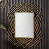 Bisham Aged Gold Finished Geometric Metal Frame Rectangle Wall Mirror