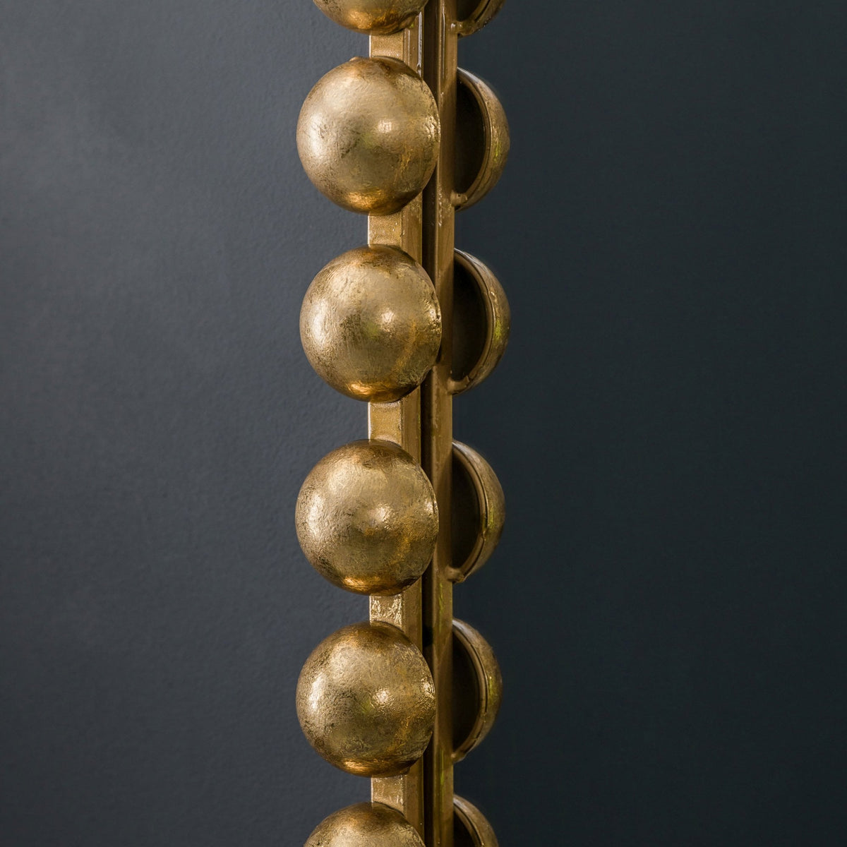 Chieveley Aged Gold Finish Large Beading Design Metal Frame Ellipse Wall Mirror