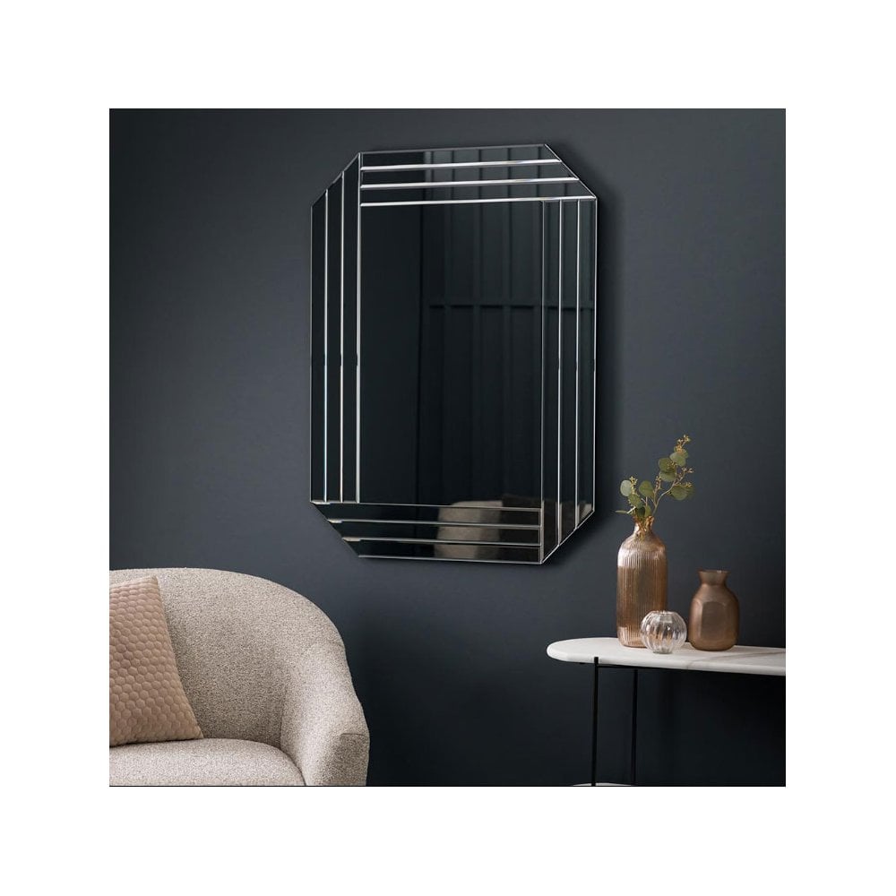 Warfield Triple Layered Frame Bevelled Edge Rectangular Wall Mirror