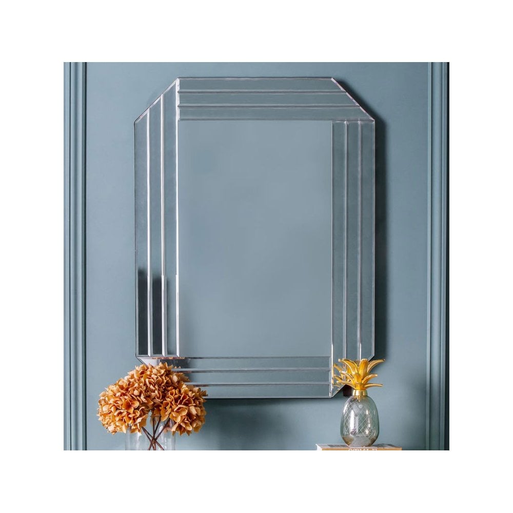 Warfield Triple Layered Frame Bevelled Edge Rectangular Wall Mirror