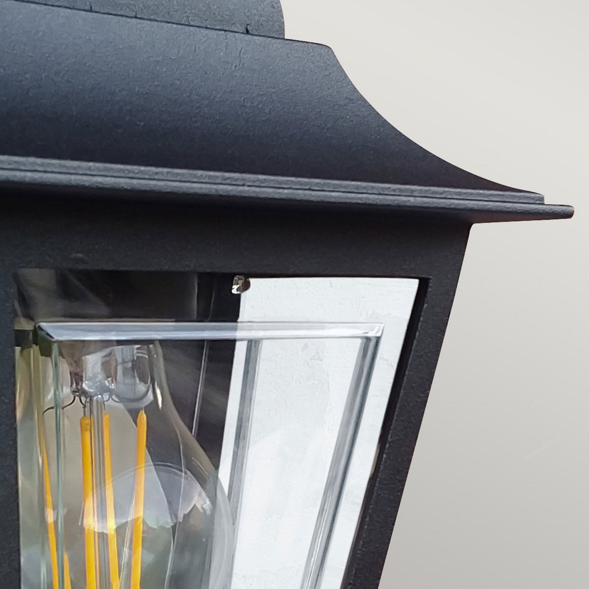 Deco Lane IP44 Half Wall Lantern in Black