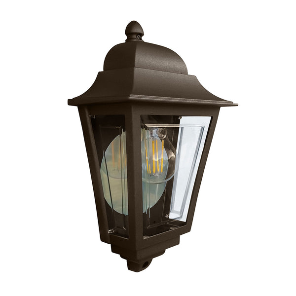 Deco Lane IP44 Half Wall Lantern in Bronze