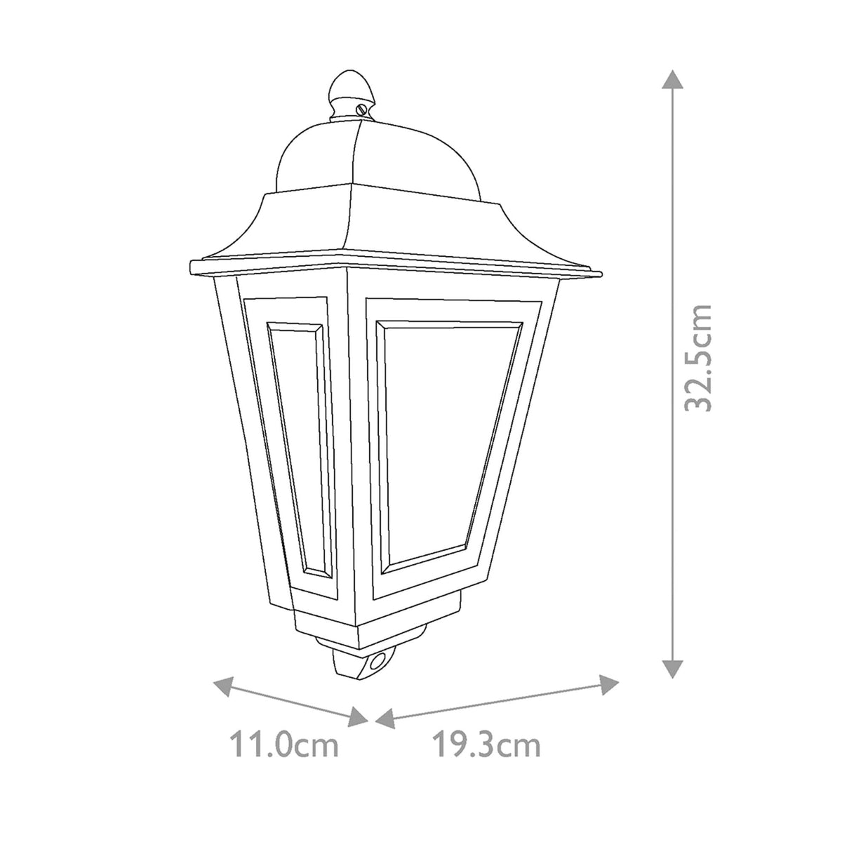 Deco Lane IP44 Half Wall Lantern in Bronze