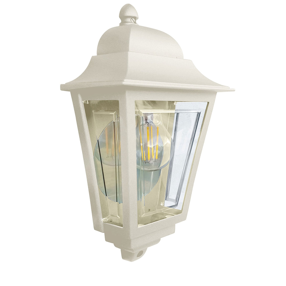 Deco Lane IP44 Half Wall Lantern in Cream