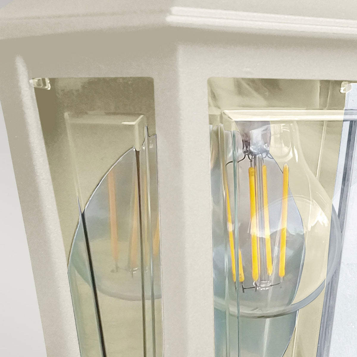 Deco Lane IP44 Half Wall Lantern in Cream