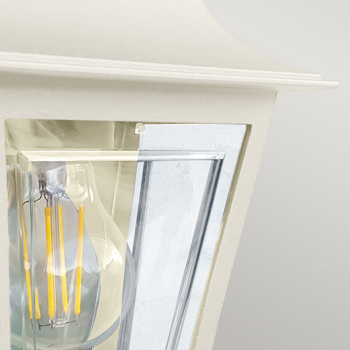 Deco Lane IP44 Half Wall Lantern in Cream