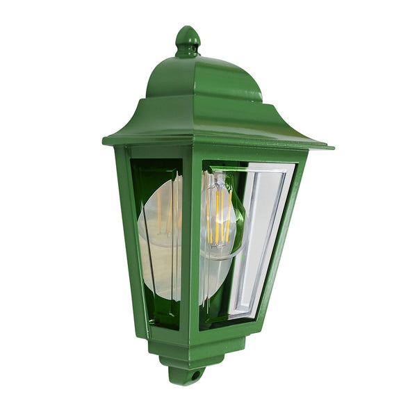 Deco Lane IP44 Half Wall Lantern in Green