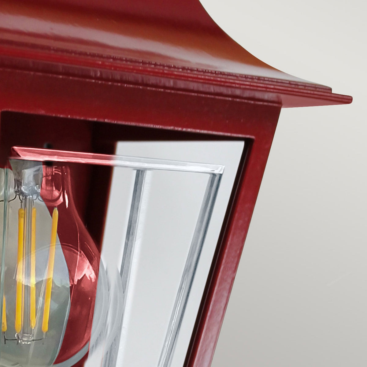 Deco Lane IP44 Half Wall Lantern in Red