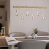 Townshend Six Lamp Wooden Bar Pendant with White Detailing
