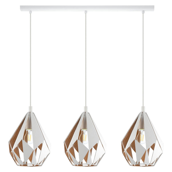 Carlton 1 Linear Pendant In White & Gold