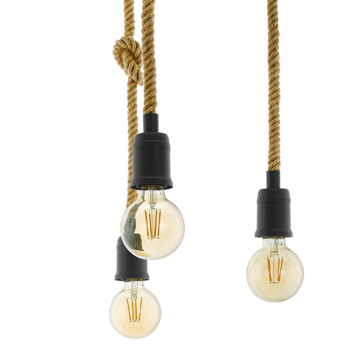 Rampside Six Drop Hemp Rope Spider Pendant