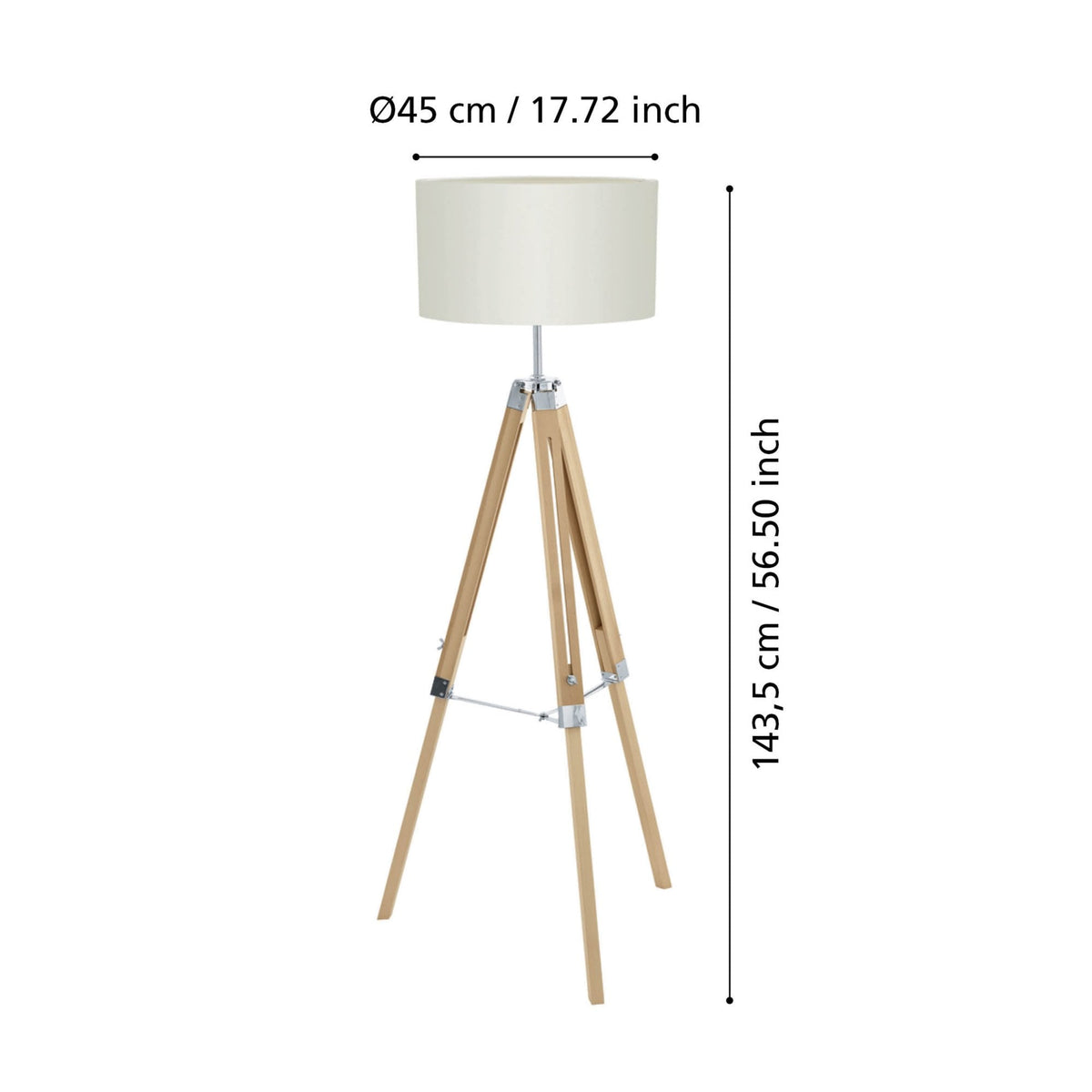 Lantada Tripod Floor Lamp in Light Wood