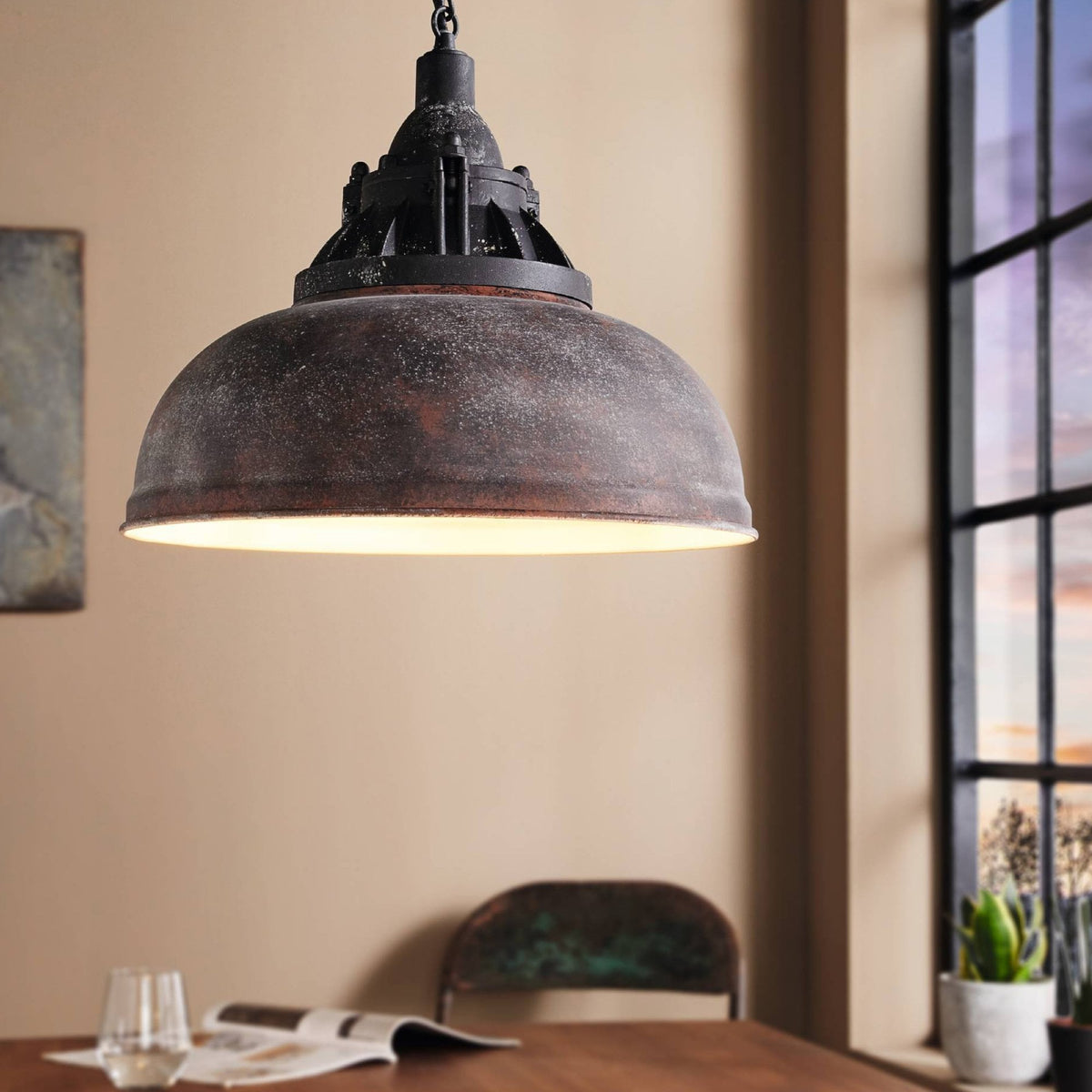 Grantham 1 Pendant In Antique Brown