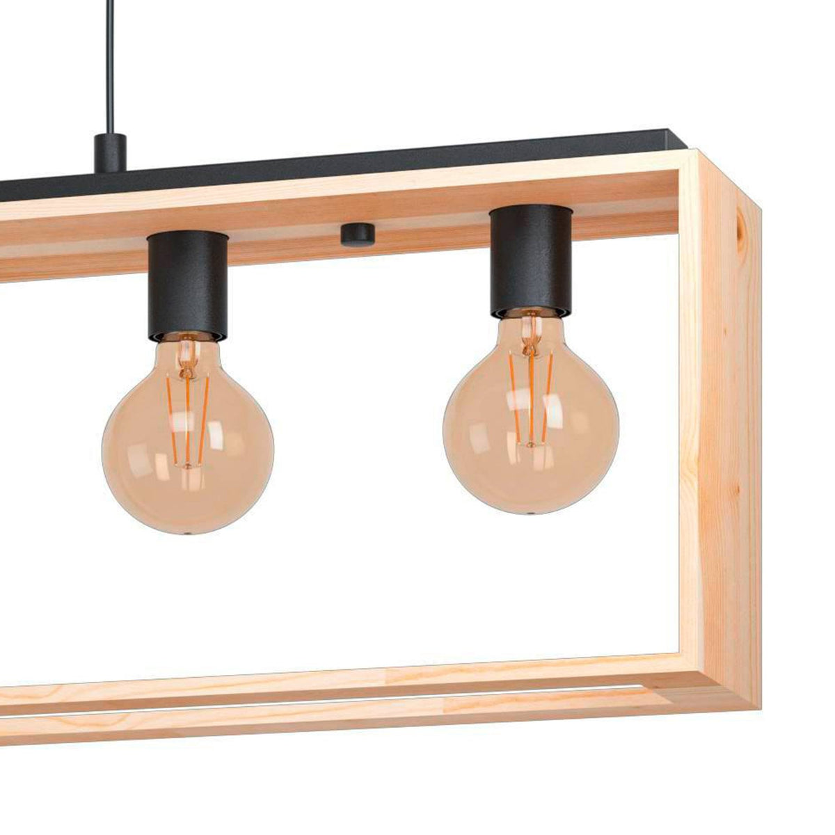 Famborough Five Light Pendant in Natural Wood