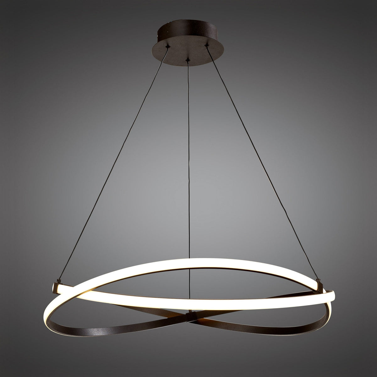 Infinity 42w Dimmable LED Sculptured Pendant In Brown Oxide