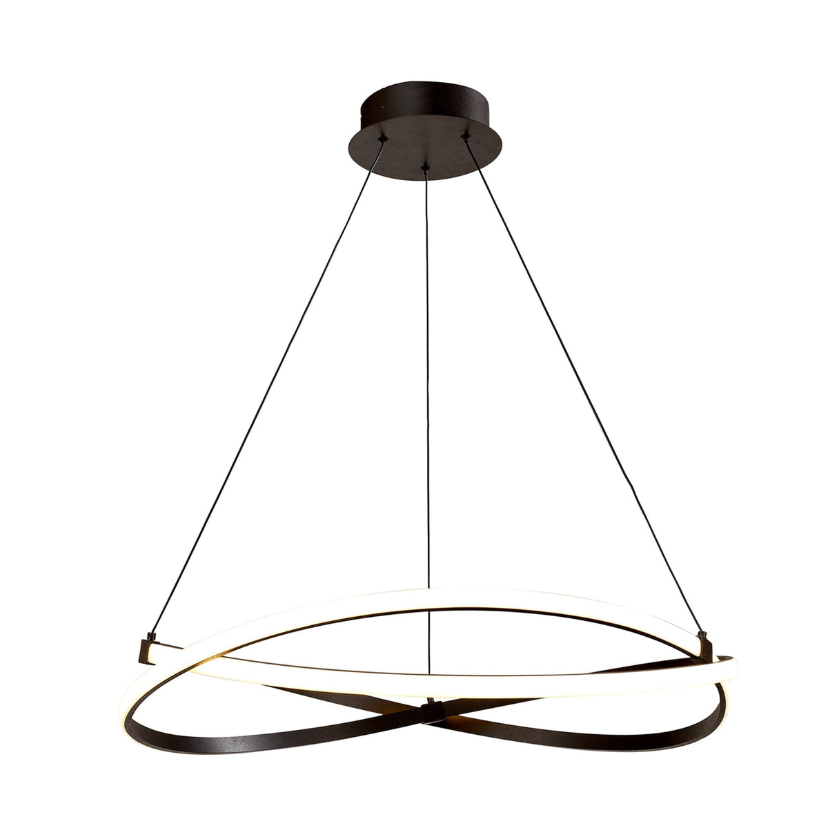 Infinity 42w Dimmable LED Sculptured Pendant In Brown Oxide