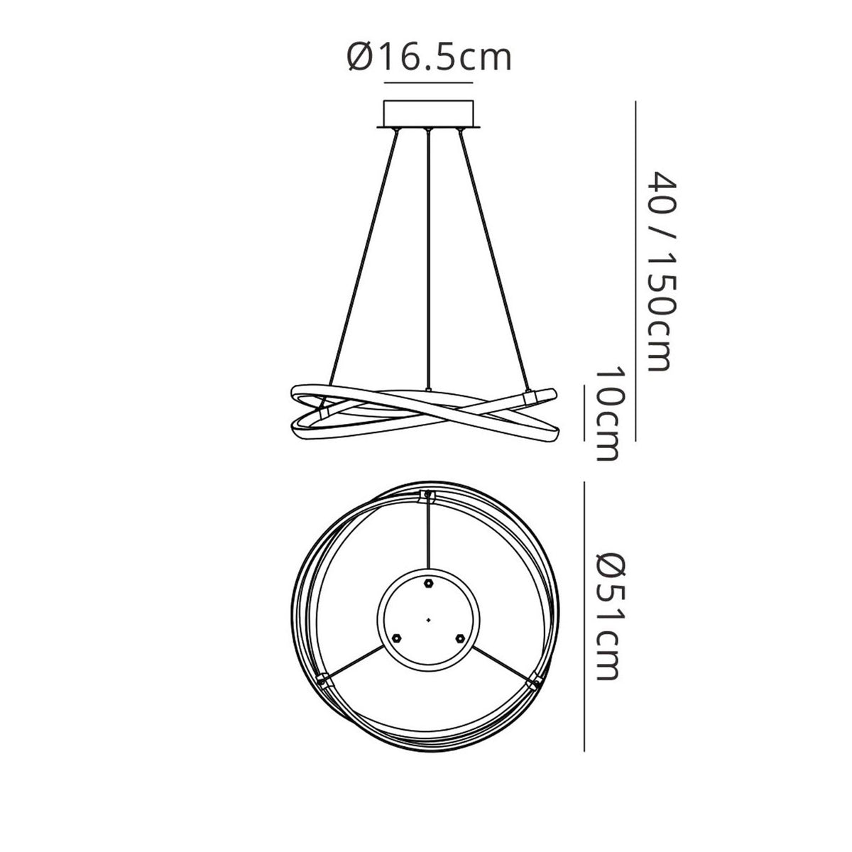 Infinity 42w Dimmable LED Sculptured Pendant In White