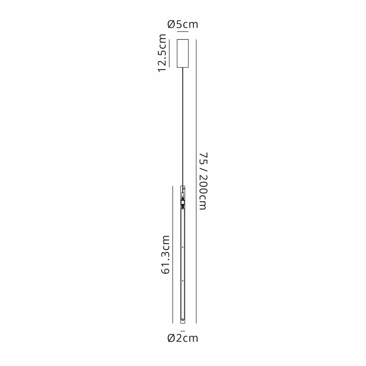 Torch Vertical LED Pendant In Sand White