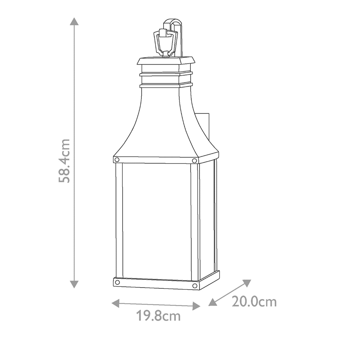 Beacon Hill IP44 Exterior Medium Wall Lantern in Museum Black