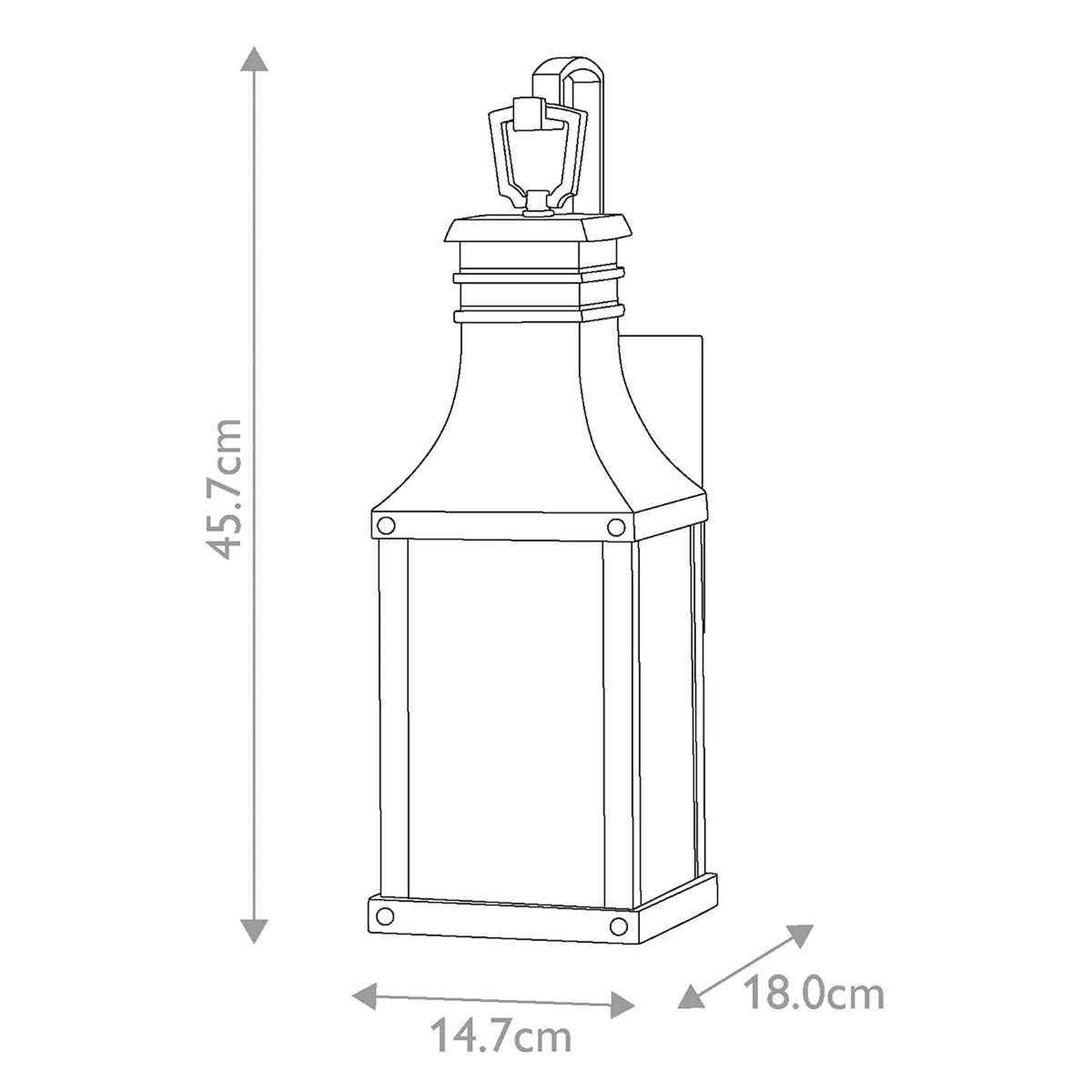 Beacon Hill IP44 Exterior Small Wall Lantern in Museum Black