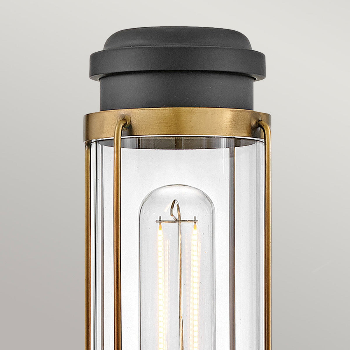 Masthead IP44 Single Wall Light in Heritage Brass and Black