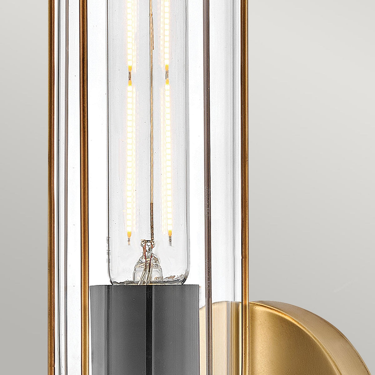 Masthead IP44 Single Wall Light in Heritage Brass and Black