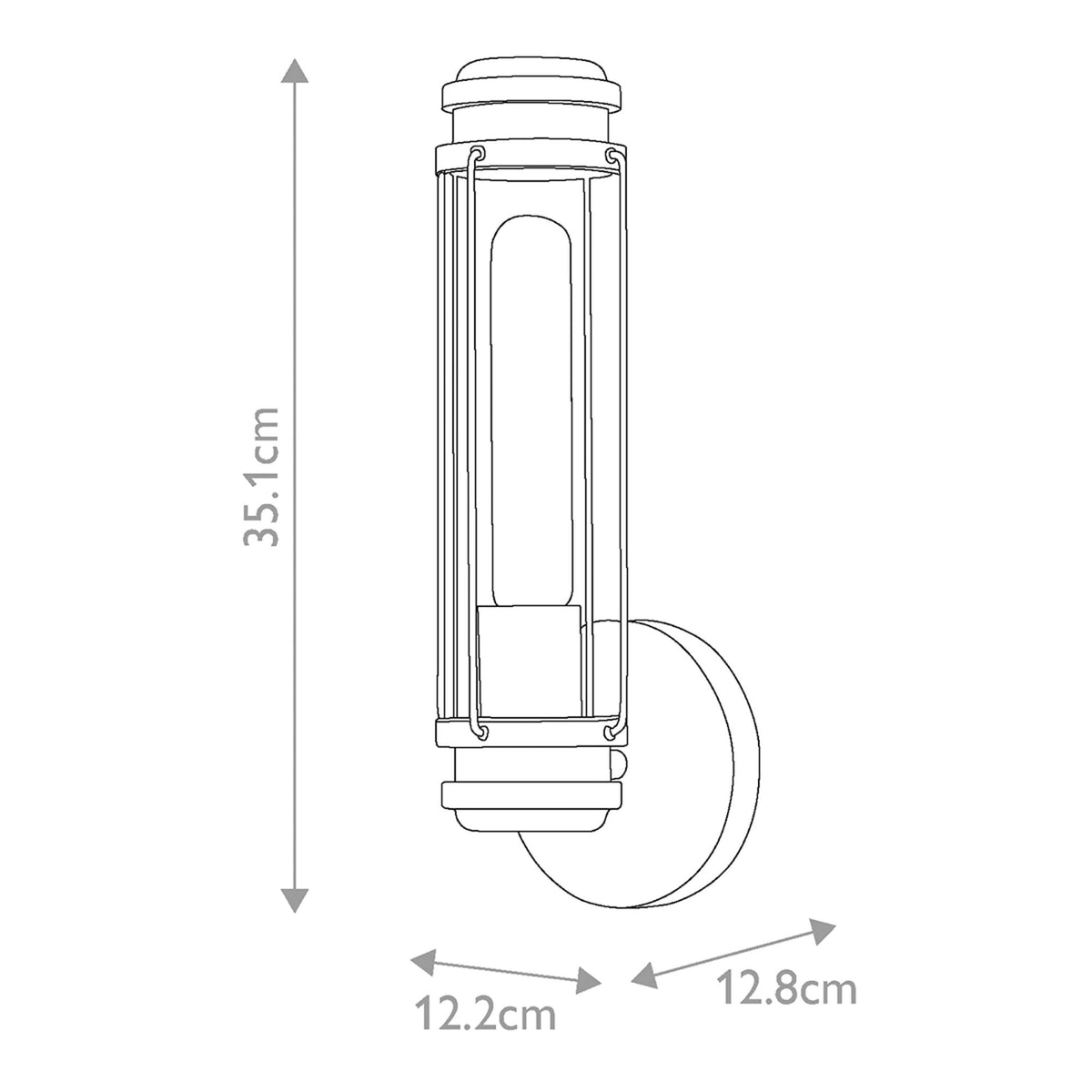 Masthead IP44 Single Wall Light in Polished Chrome and Black