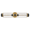 Masthead IP44 Twin Wall Light in Heritage Brass and Black