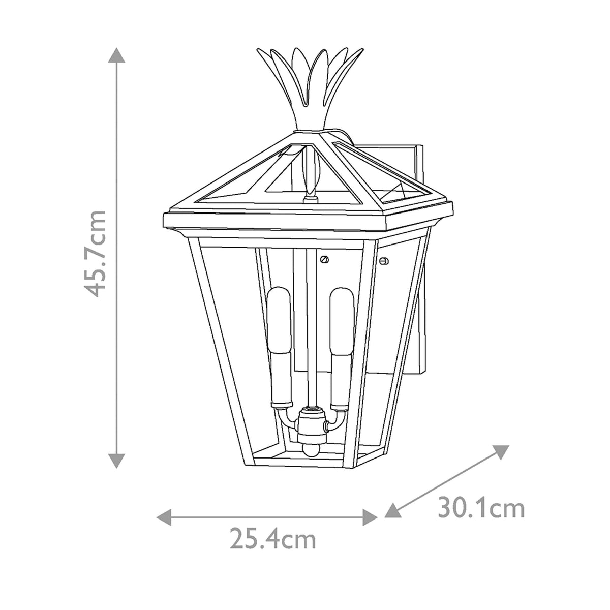 Palma IP44 Exterior Medium Wall Lantern in Burnished Bronze