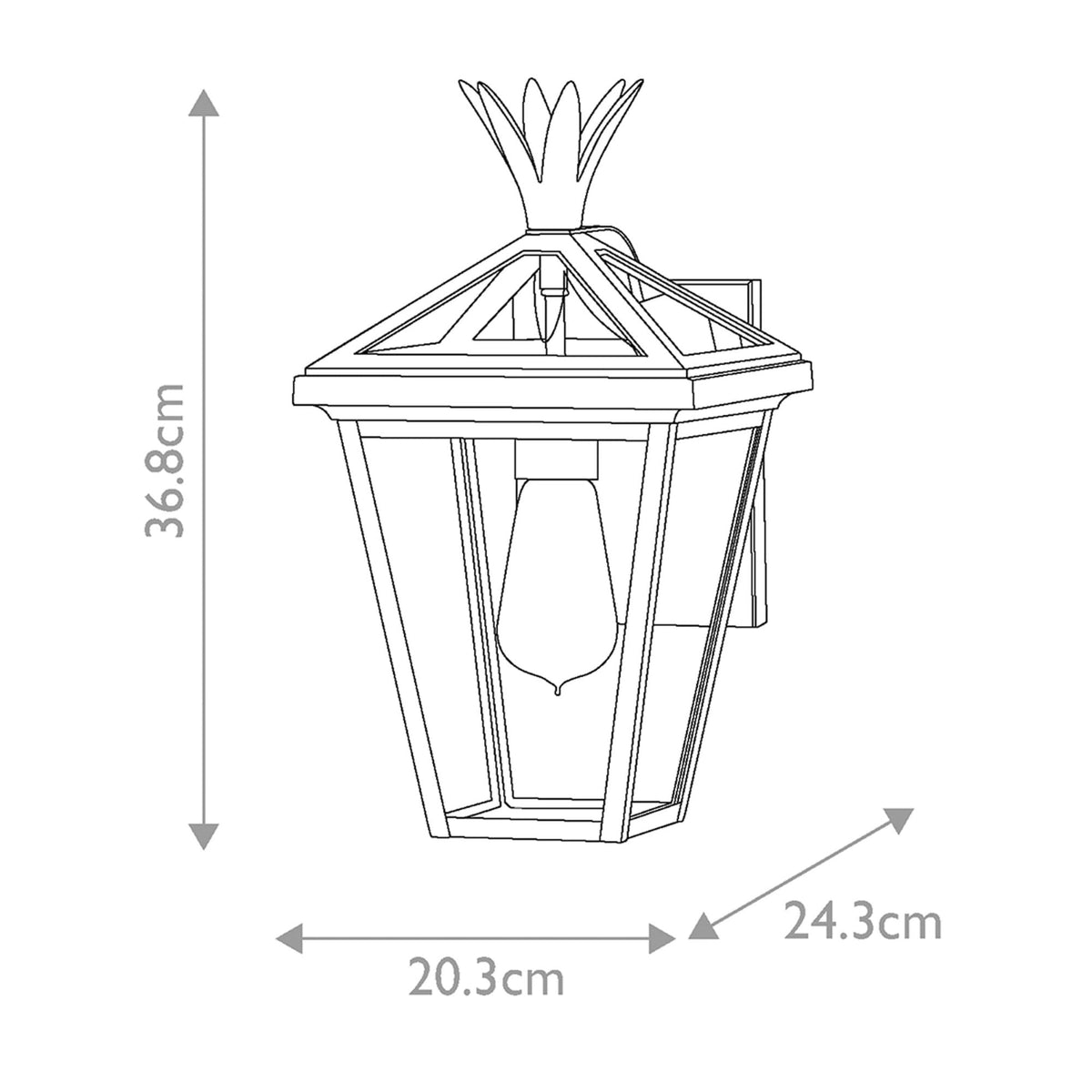 Palma IP44 Exterior Small Wall Lantern in Black