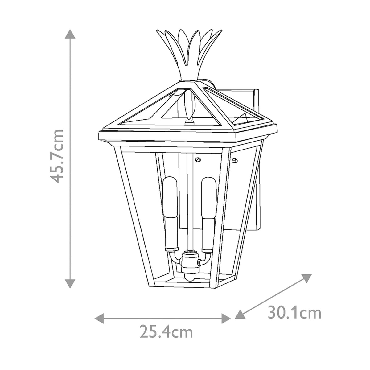 Palma IP44 Exterior Medium Wall Lantern in Black