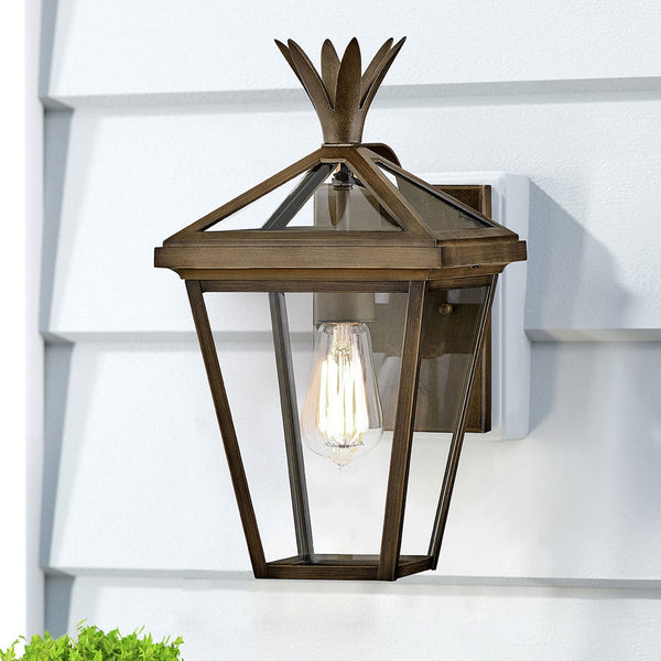 Palma IP44 Exterior Small Wall Lantern in Burnished Bronze