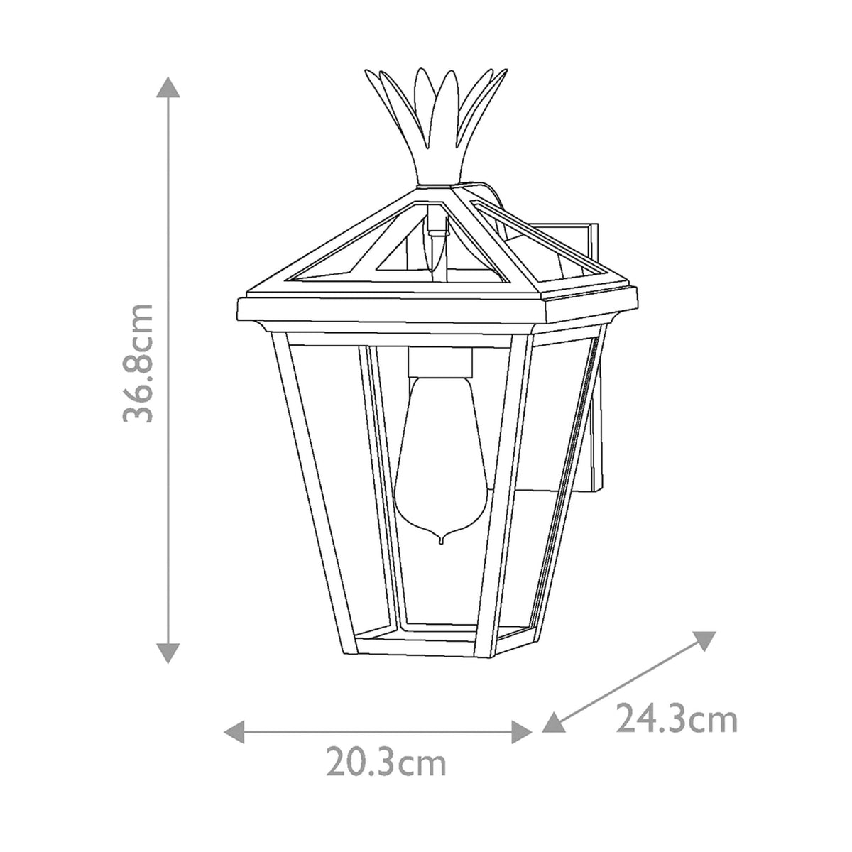 Palma IP44 Exterior Small Wall Lantern in Burnished Bronze